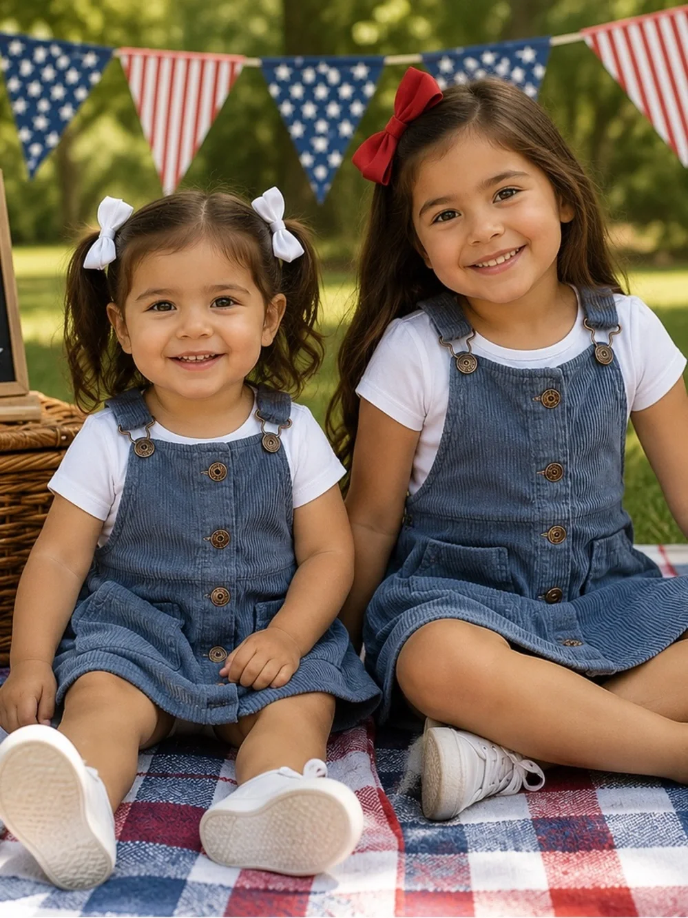 OshKosh B'gosh Girls Blue Denim Button-Front Overalls Dress